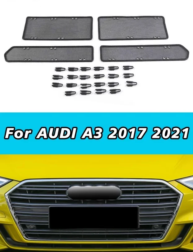 

Автомобильная сетка от насекомых для AUDI A3 2017 2021, крышка резервуара для воды, гоночная сетка, защитная сетка, конденсатор, внутренний аксессуар