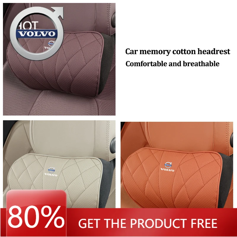 

Emblems 2026 New For Volvo Car Seat Headrest For Volvo Rdesign V60 V40 XC90 S60 C30 XC60 V50 XC40 EX90 XC70 Memory Foam Comfort