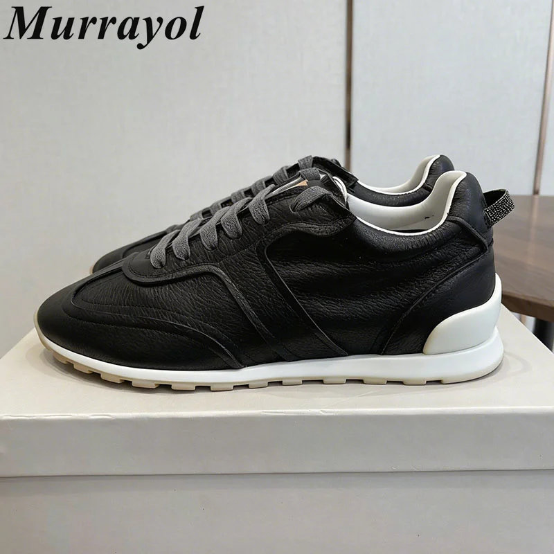 Tenis Flat Thick Sole Casual Shoes Women Real Leather Patchwork Lace Up Breathable Sneakers Spring Autumn Vacation Walking Shoes