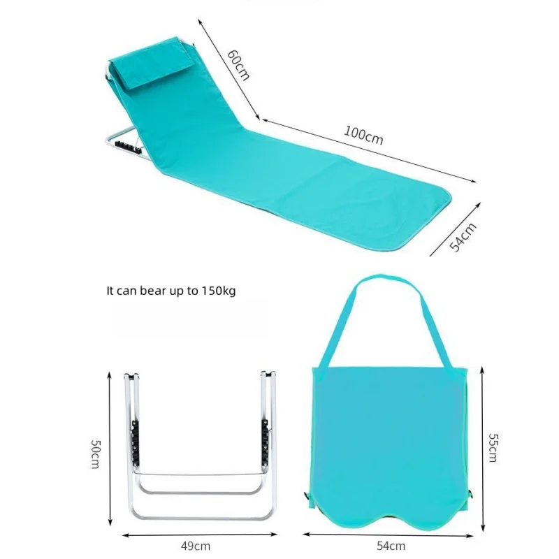 Outdoor Beach Chair Portable Backrest Fishing Chair Office Lunch Chair Sitting Lying Chair Tent Picnic Folding Seat New