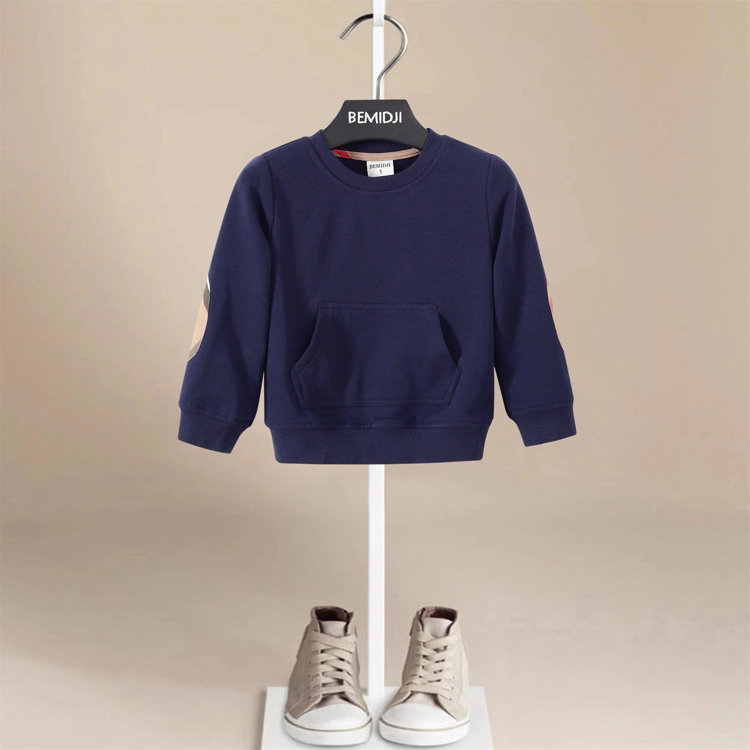 طفل الفتيان البلوز فضفاض مخطط موضة جيب الرياضة بلوزات طفل فتاة البلوز سترة ملابس علوية من القطن الصبي الاطفال الملابس #4