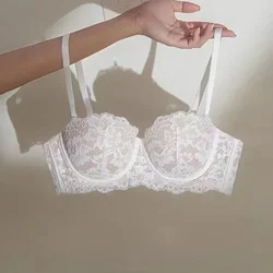 Women's Bra Briefs Set Sexy Lace Brassiere Fashion Push Up Bra Girl Soft Steel Ring Small Underwear Female Sexy Lingerie Suit