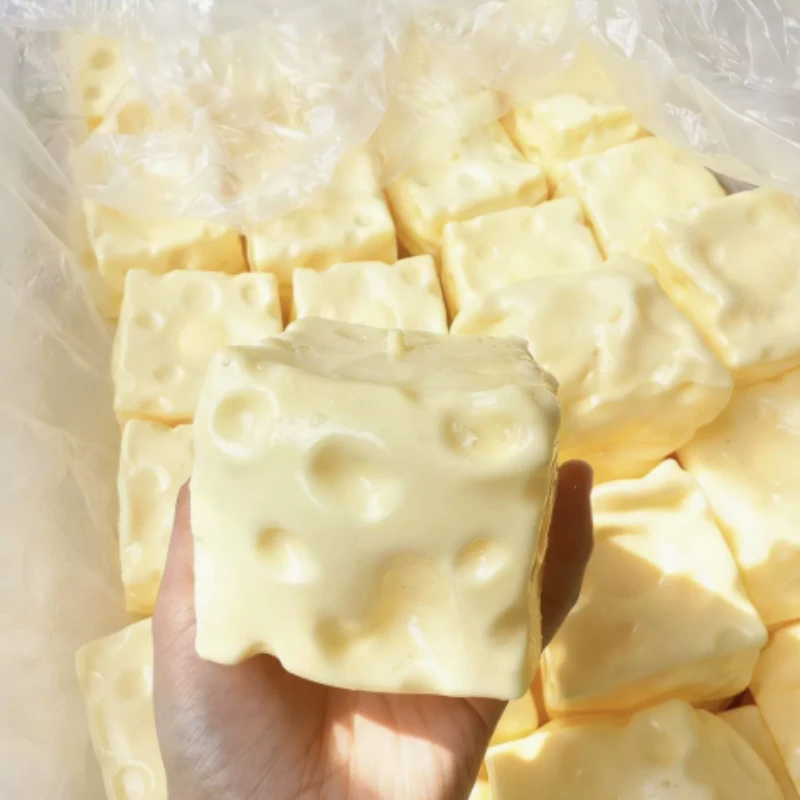 Cheese Cube Pressure Ball Vaseline Squeeze Ball Sensory Little Toy Decompression Kneading Music Relaxation Toy