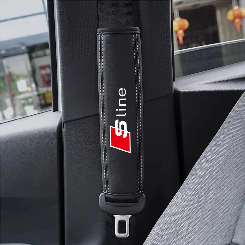 2 шт. для Audi s line Allroad TT TTS A4 b7 b9 b5 A6 A3 A8 Q7 Q8 2024 2025 2020 Top Nappa кожаный наплечный чехол для автомобильного ремня безопасности
