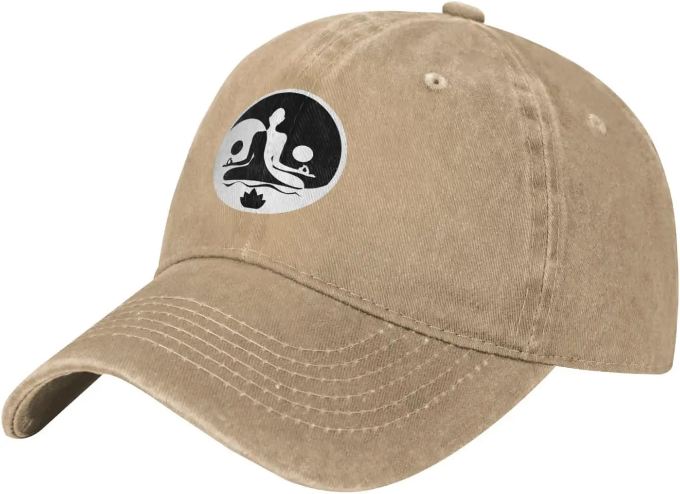 

Бейсбольная кепка Yin Yang Meditation Lotus, хлопковая регулируемая низкопрофильная кепка унисекс