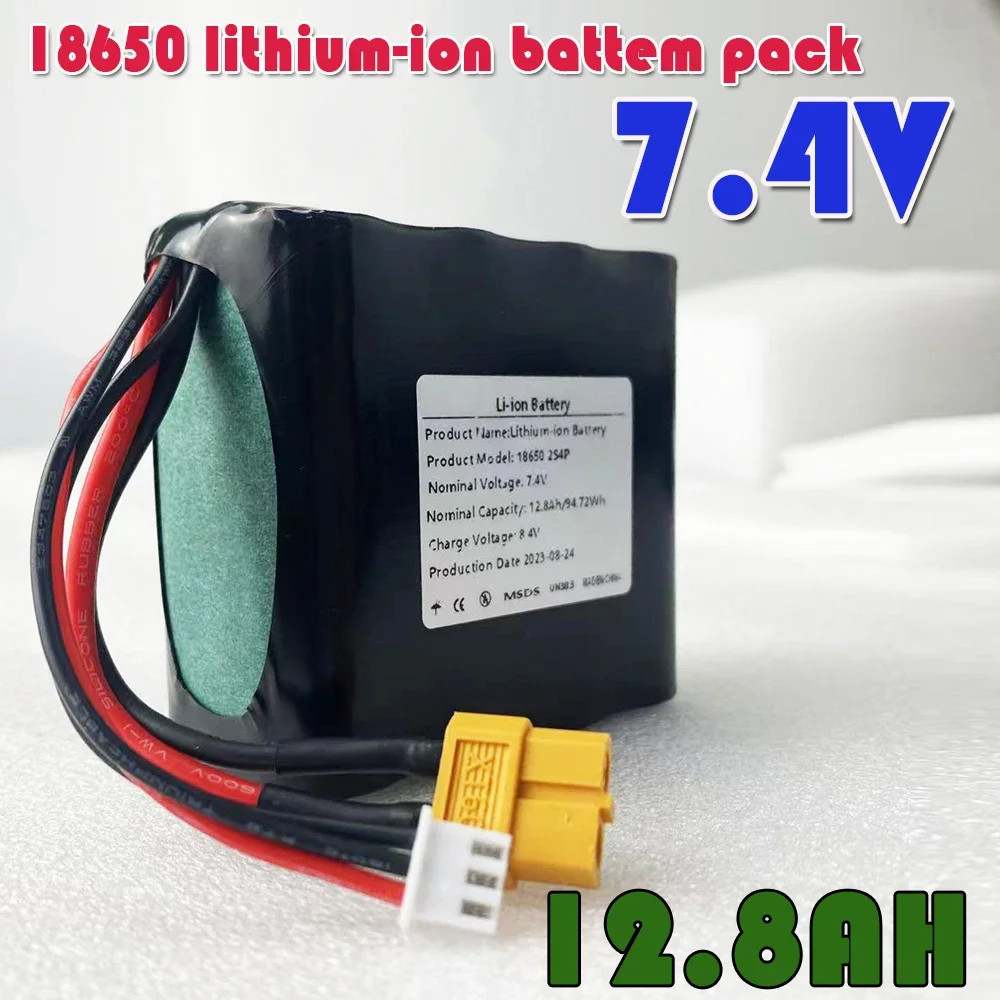 

High Capacity 2S4P 7.4V 12.8Ah UAV Rechargeable Li-ion Battery For Various RC Airplane Drone Quadrotor XH2.54-3P XT6