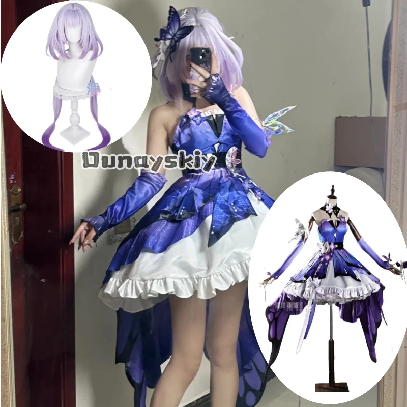

LWW13*Honkai Star Rail Castorice Cosplay Costume New Skin Dreamy Butterfly Outfit Game Anime Role Play Clothing Halloween