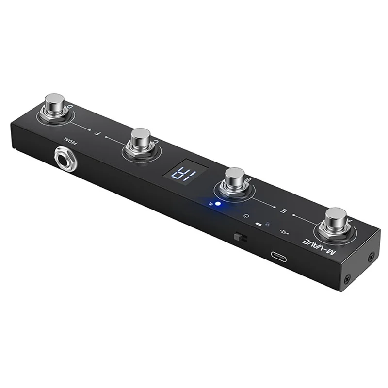 Contrôleur MIDI BT Programmable M-vave chocolat, 4 interrupteurs au pied, prend en charge la combinaison MIDI USB pour BIAS FX 2/Zoom MS-50G /Zoom G1xon