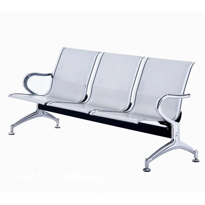 Three-Seat Solid Wood Airport Chair with Bank Joint Metal Infusion Station Chair for Hospital Mall Office Park Usepromote sales