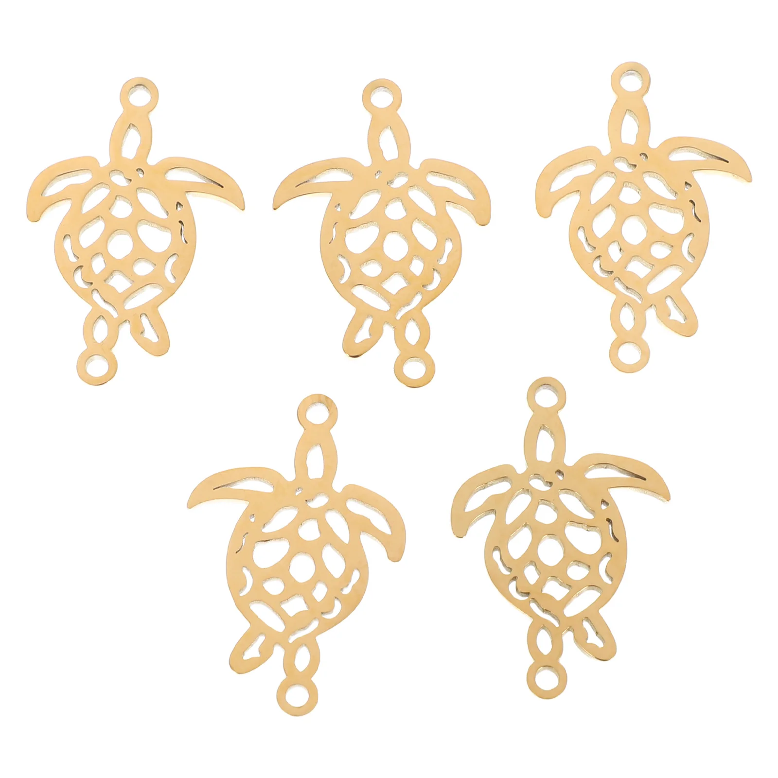 

5 Pcs Stainless Steel Turtle Pendant Jewelry Charms for Bracelets Making Aesthetic Animal