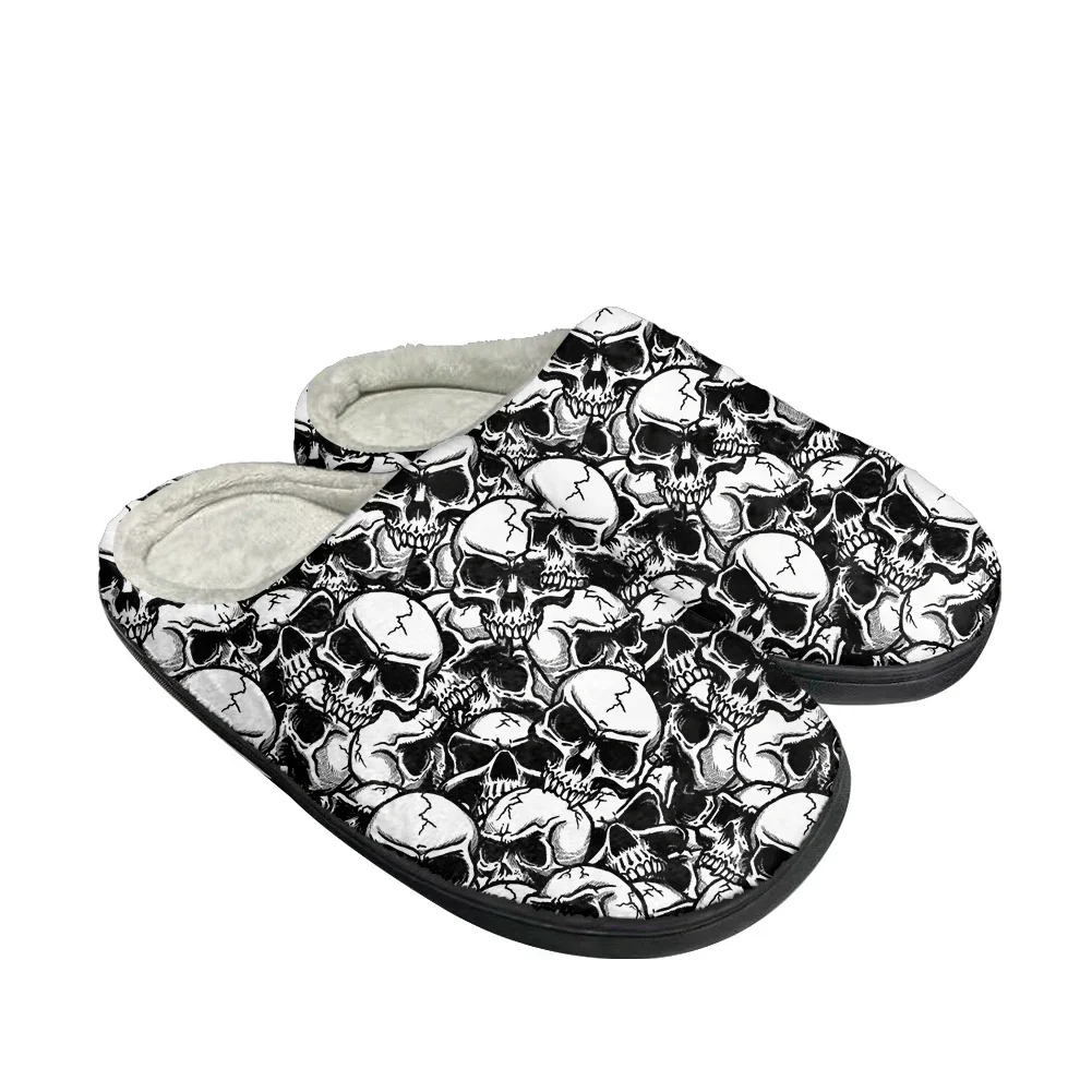 Hot SKull PAisley Fashion Cotton Custom Slippers Mens Womens Teenager Plush Casual Keep Warm Shoes Thermal Comfortable Slipper