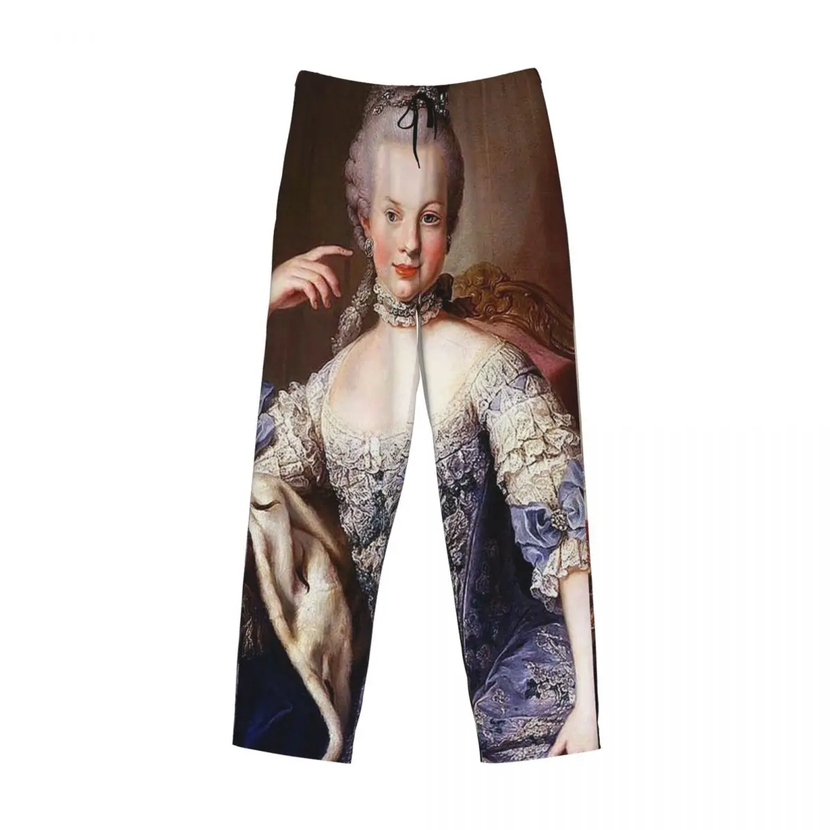Custom Portrait Of Marie Antoinette Martin Va Pajama Pants Men Sleepwear Sleep Lounge Bottoms with Pockets