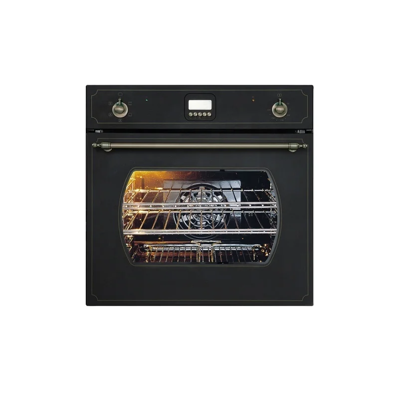 Bulit-in Oven with 2 Knobs Timer Function Tempered Glass Panel Electric Oven