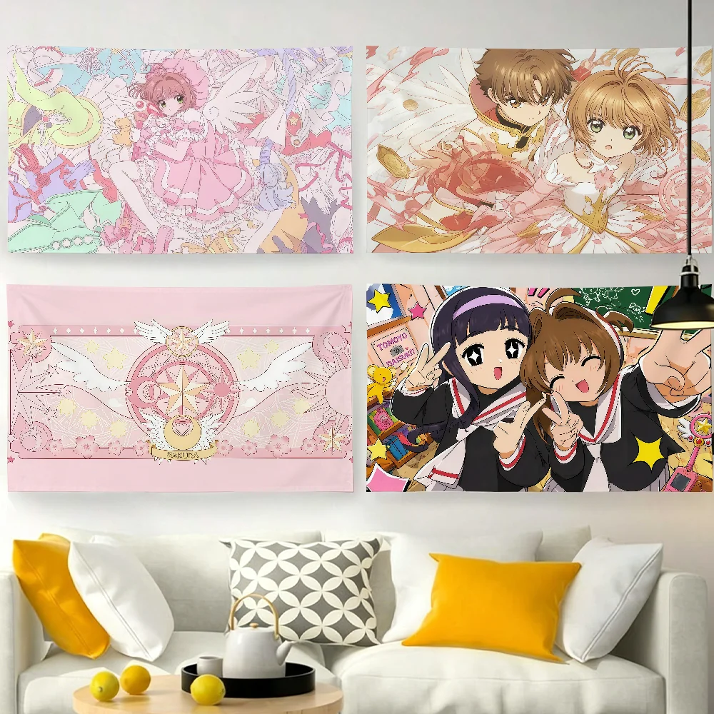 Anime C-Cardcaptor Cute S-Sakura flag For Garden Party Living Room Home Wall Decor Banner Bedroom Outdoor Tapestry