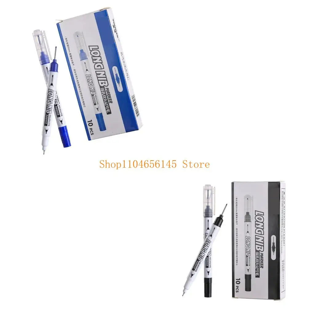 

5asd 10Pcs Heavy Dutys Double Ended Markers Pen Smudge Proof Office Warehouse