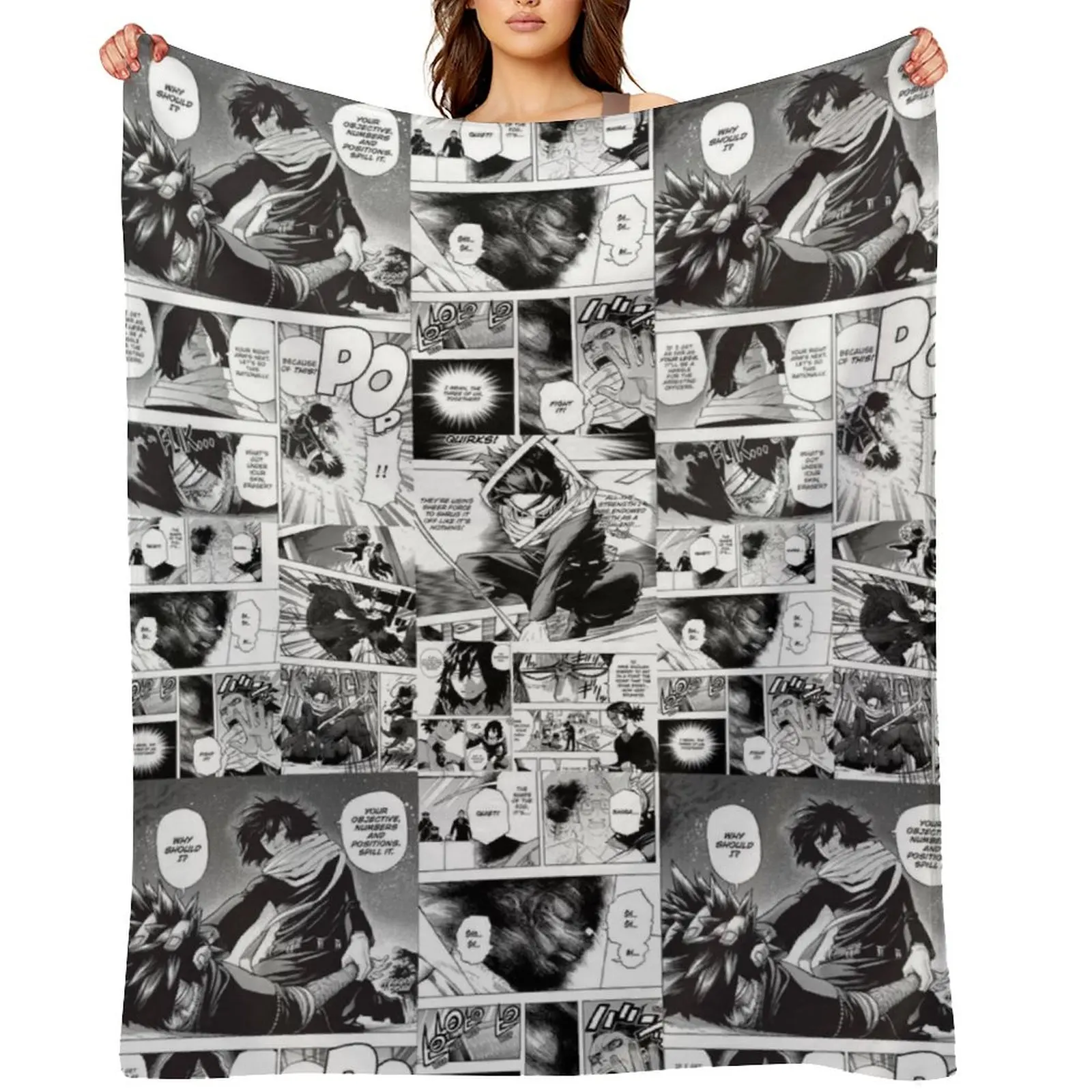 

Aizawa manga panel Throw Blanket Large Decoratives Nap Summer Blankets