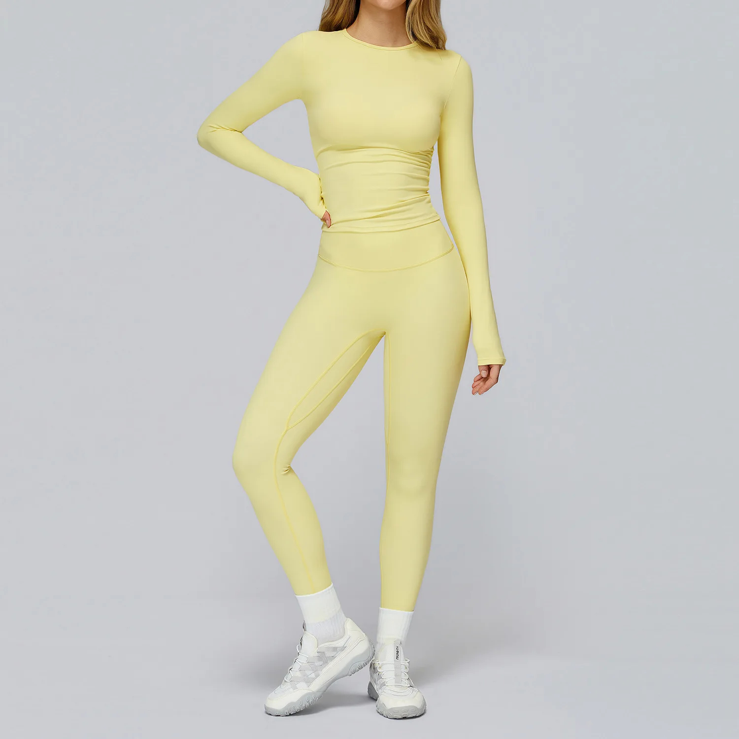 

Yoga Set 2PCS Women Tracksuit Sportswear Workout Clothes Athletic Wear Gym Legging Fitness Bra Yoga Long Sleeve Sports Outfits