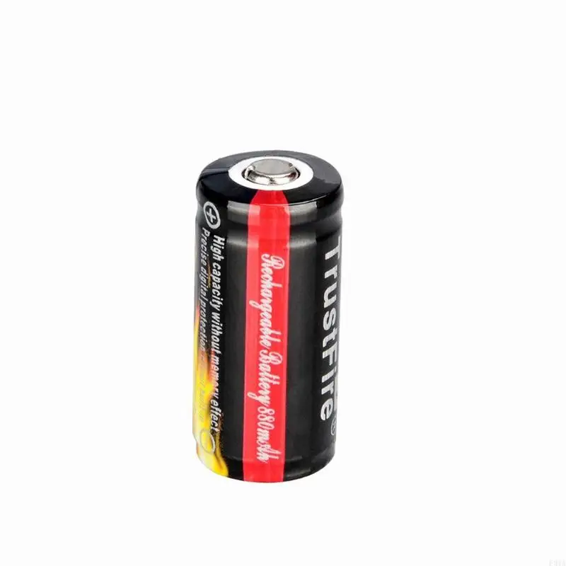 F3MA 2 batterie 16340 ricaricabili agli ioni litio CR123A 3,7 V per torcia fotografica