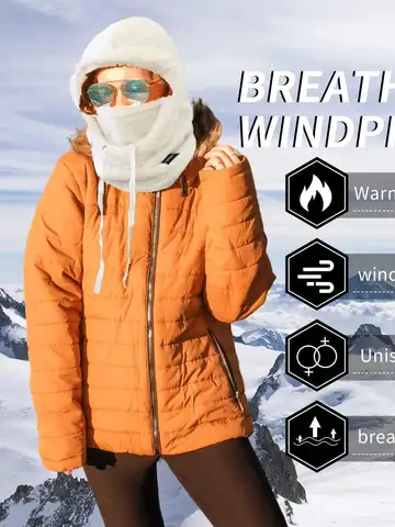 Winter Warm Balaclava Thermal Windproof Ski Hood Motocycle Face Cover Polar Fleece Adjustable Cycling Neck Cover Full Face Mask