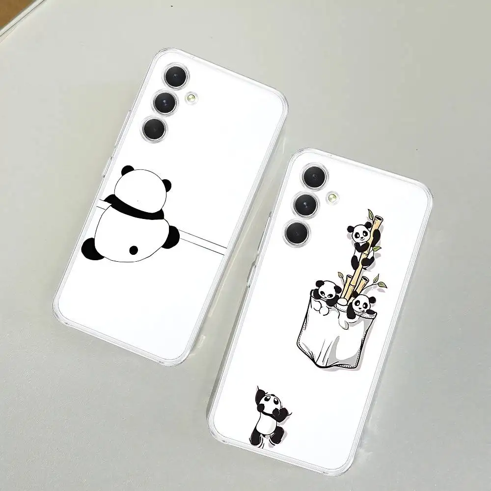 

Cute Panda Phone Case For Samsung Galaxy A52 A12 A51 S21 Edge S22ULTRA S23 S24 S25LITE Plus Ultra Transparent Cover