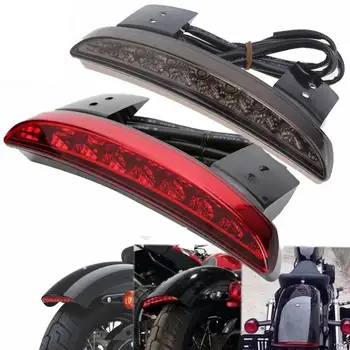 Guardabarros trasero LED con borde recortado, luz de freno y señal de giro ámbar para motocicleta Harley Sportster XL883 1200, color rojo ahumado 8 best sales Luz trasera Harley - №5