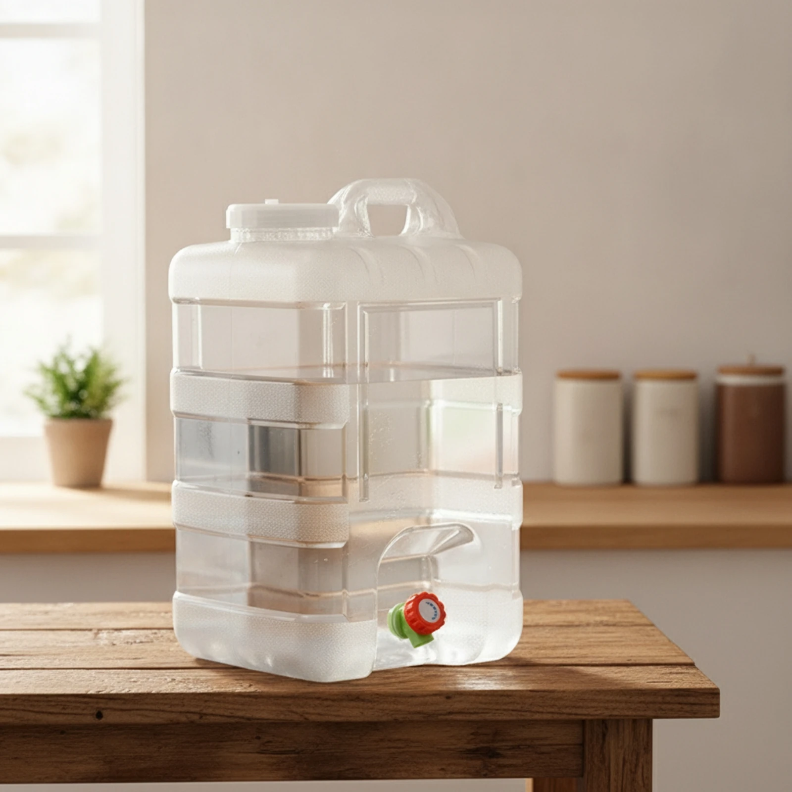 Water Storage Container with Spigot Thickened Camping Water Carrier with Tap Transparent Leakproof for Campers, Car Trips