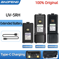Baofeng UV-5RH Extended Battery 3800mAh 2500mAh Type-C Walkie Talkie UV-5RM AR-5RM GM-5RH Ham Radio Rechargable Li-ion Battery
