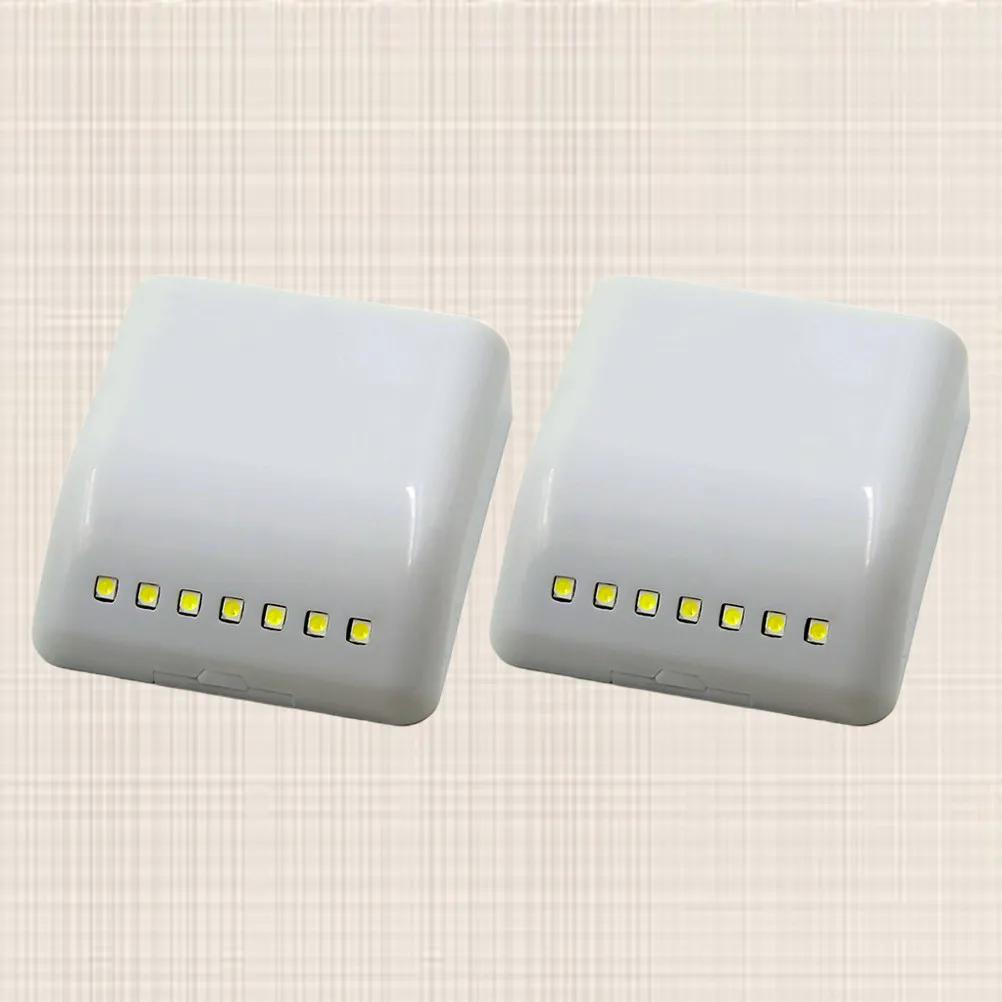 2Pcs Cabinet Sensor Light 7LED Intelligent Induction LED Energy Saving Wardrobe Drawer Light Compact Mini Lamp