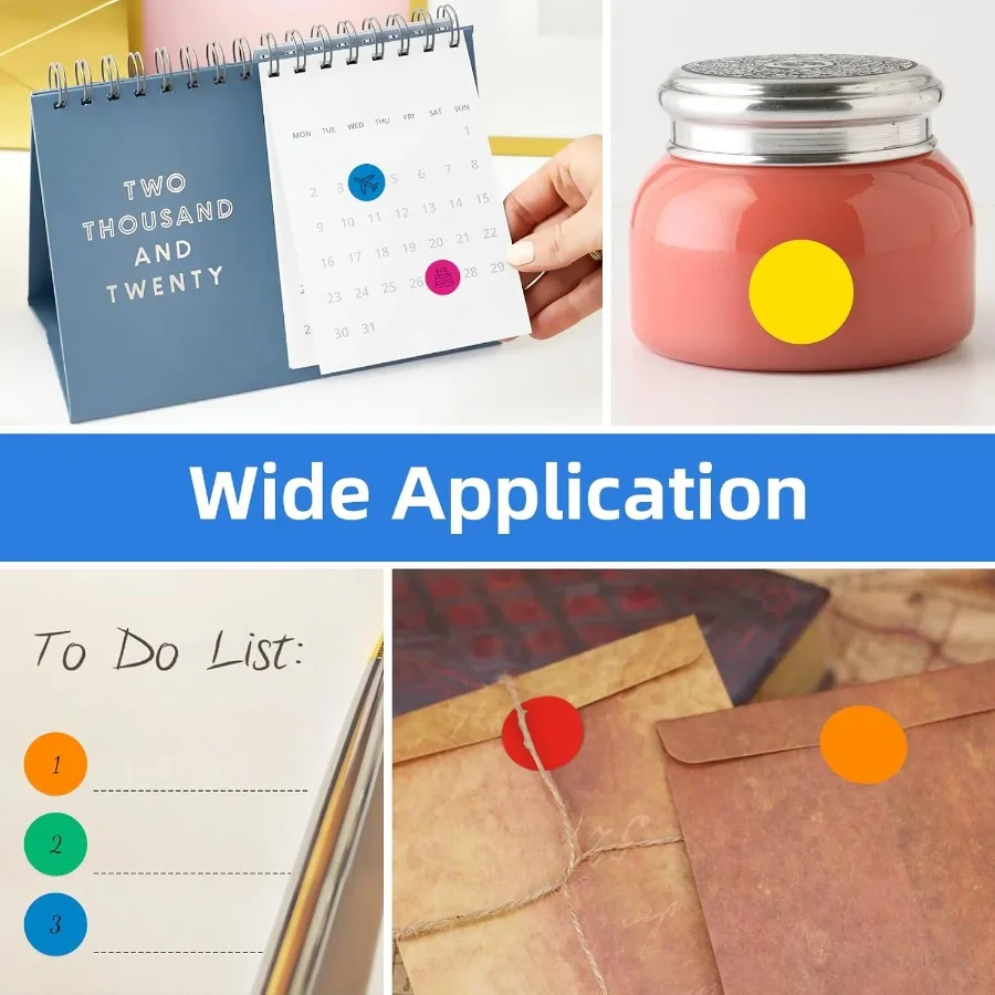 1600 قطعة من ملصقات النقاط الملونة المطبوعة 10 ملصقات أسعار دائرة الألوان 3/4 بوصة ملصقات ترميز الألوان المستديرة لتنظيم المكتب #5