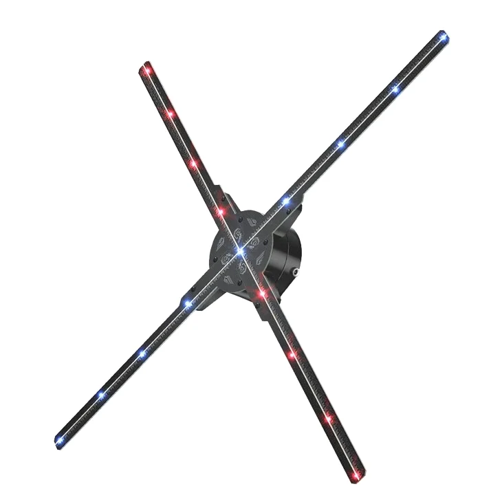 Naked Eye Stereo 3D Holographic LED Fan Display 130cm 150cm 200cm Indoor App Control Splicing Outdoor OEM 3D Hologram Fan