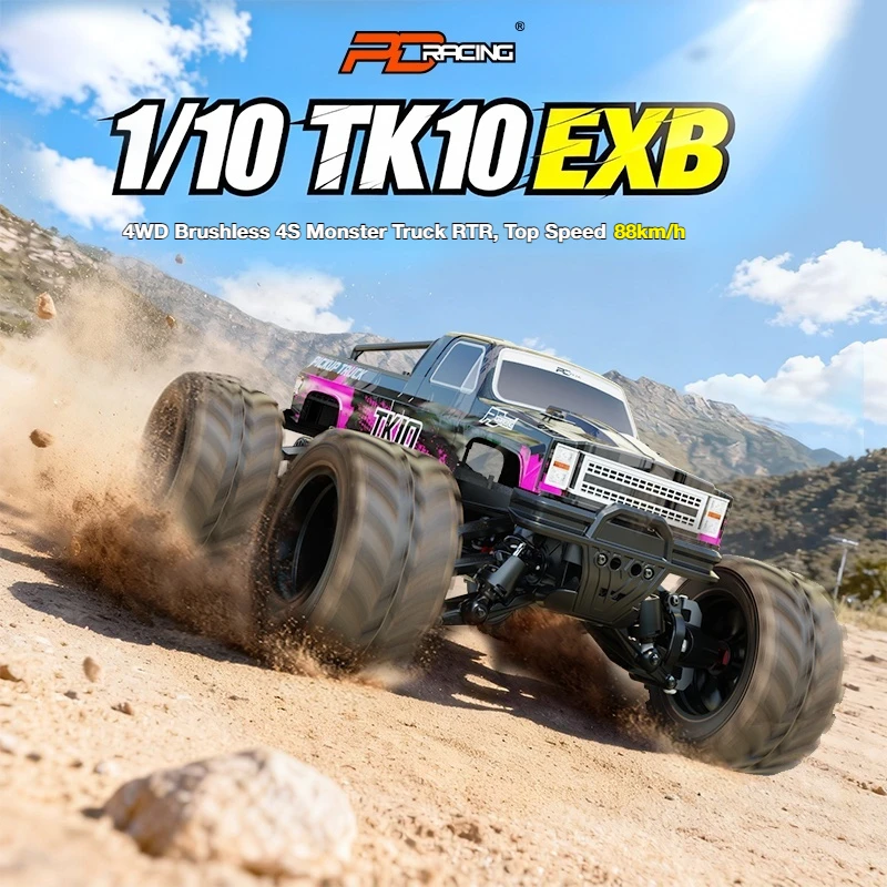 PDracing 1/10 TK10 V3 EXB 4S 88KM/H Brushless Waterproof High-Speed 4WD RC Remote Control Monster Truck Model Off-Road Vehicle