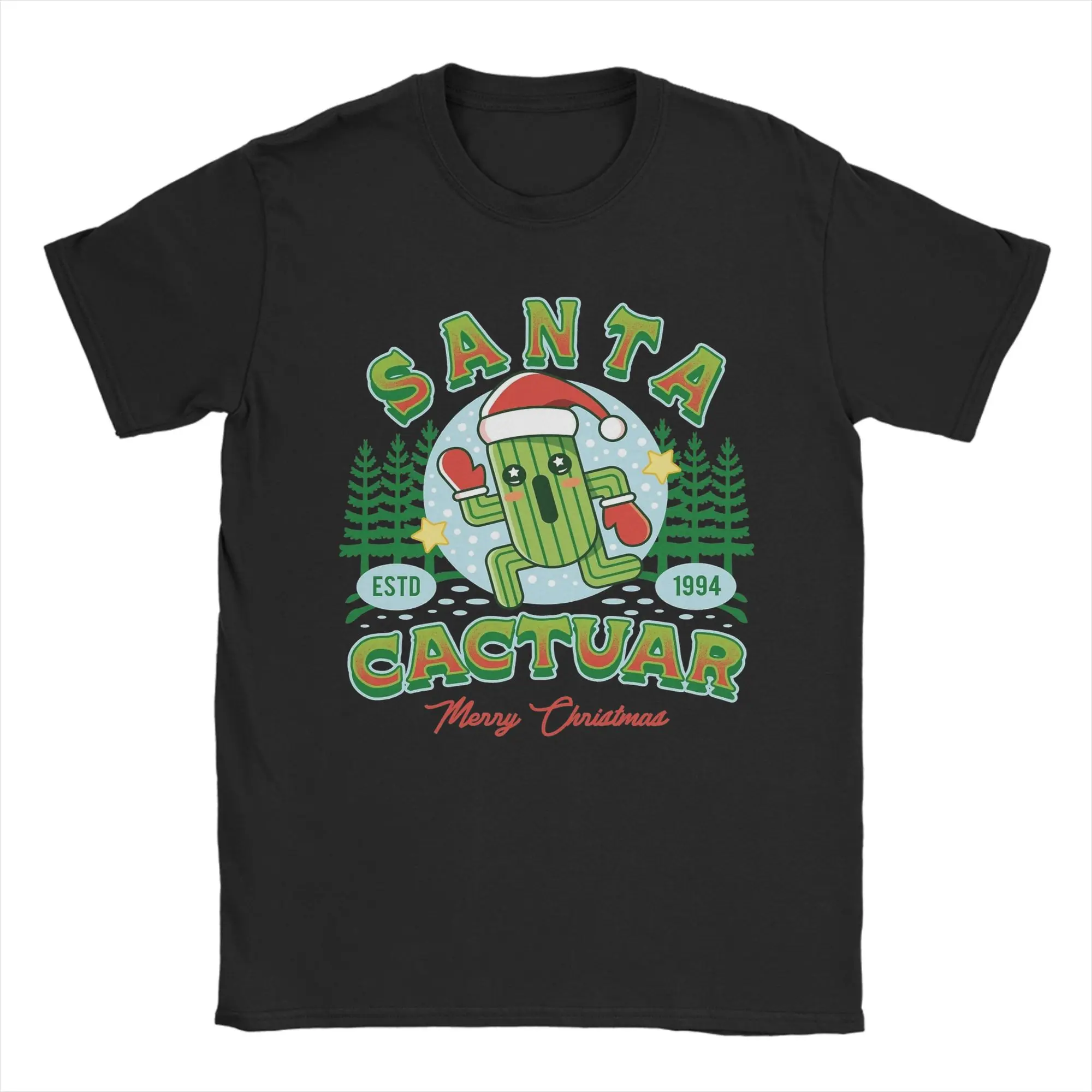 

Novelty Santa Cactuar Finals Fantasys T-Shirts Men Crew Neck Pure Cotton T Shirt Short Sleeve Tee Shirt Adult Clothes