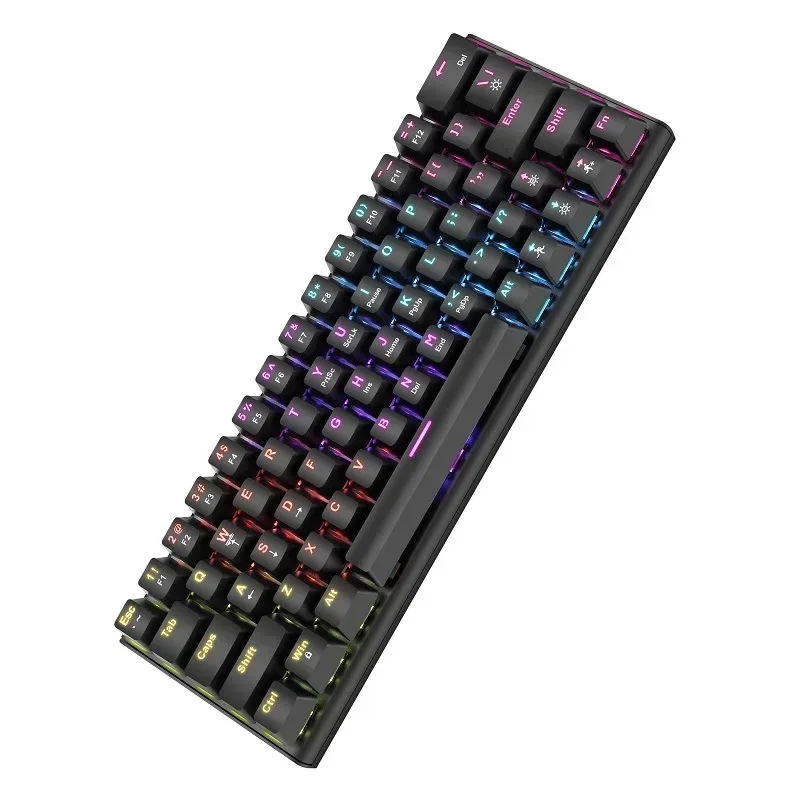 RGB Backlit Keyboard USB Gaming Mechanical Keyboard Gaming Detachable Cable Efficient Typing Sleek Black Color