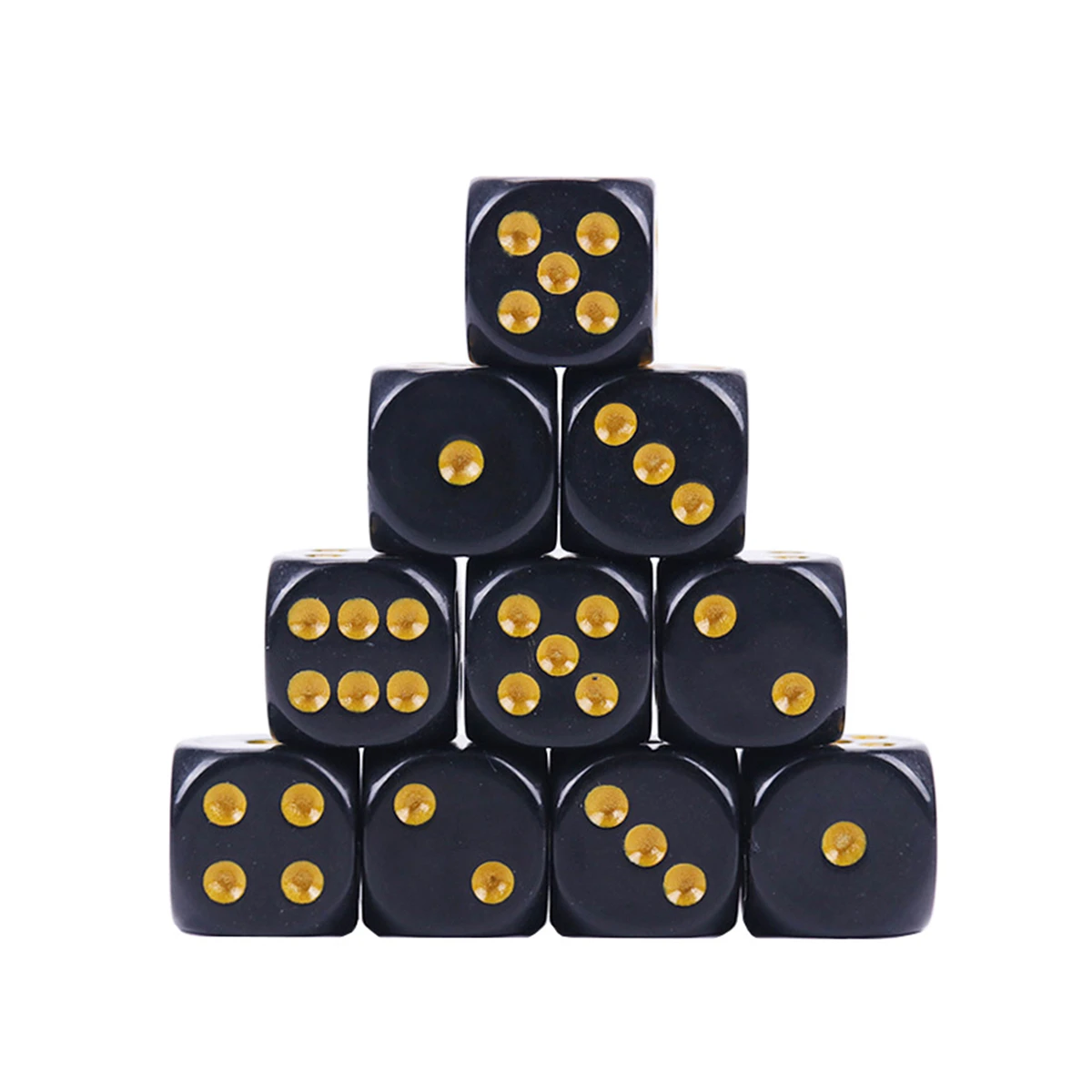 10pcs 16mm Solid Color Acrylic Dice Set with Rounded Corners - Dotted Board Game Dice for Casino, Mahjong, Bar, KTV, Party Games