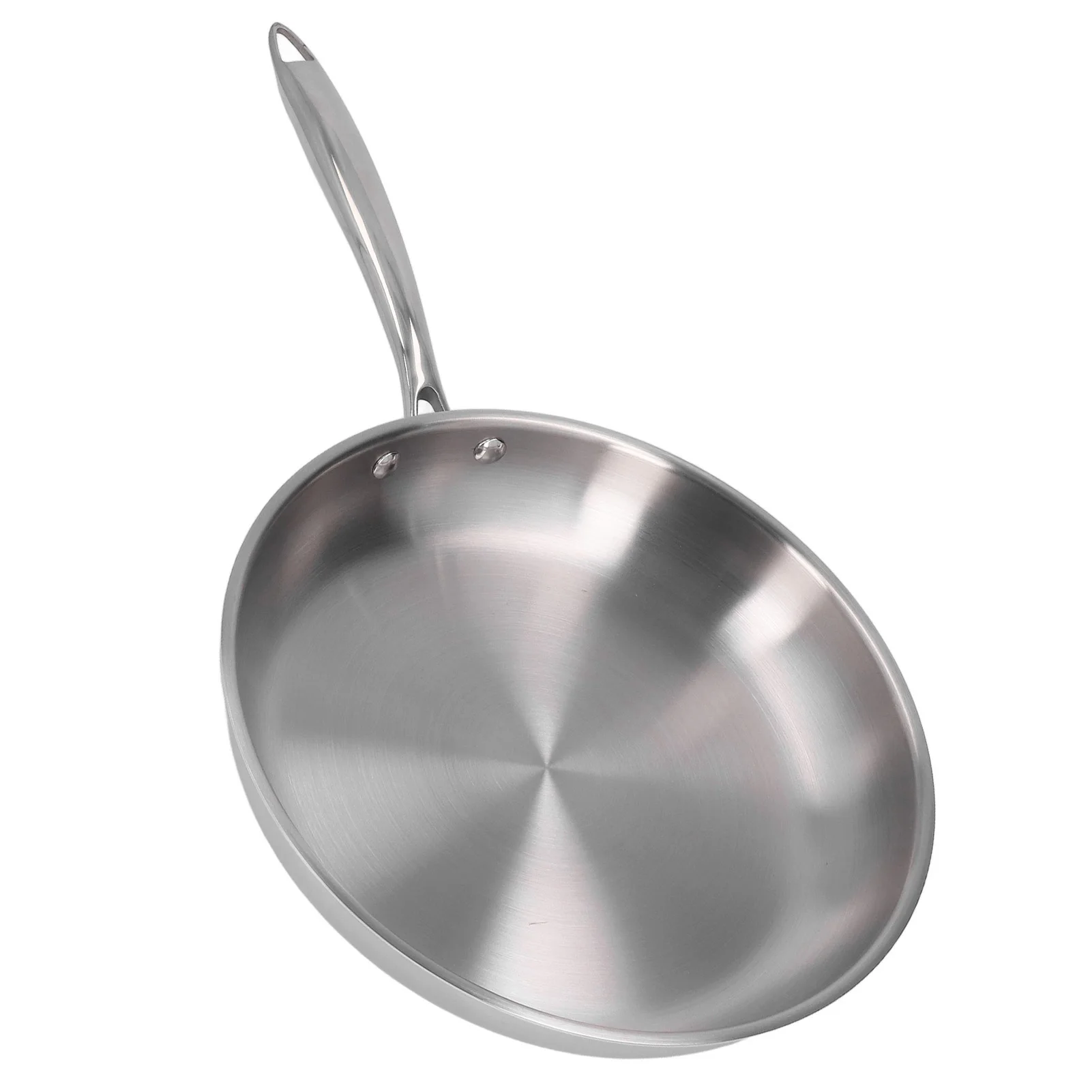 Stainless Steel Frying Pan Thickened 304 Stainless Steel Uncoated 3 Layers Stainless Steel Skillet for Omelette Cooking