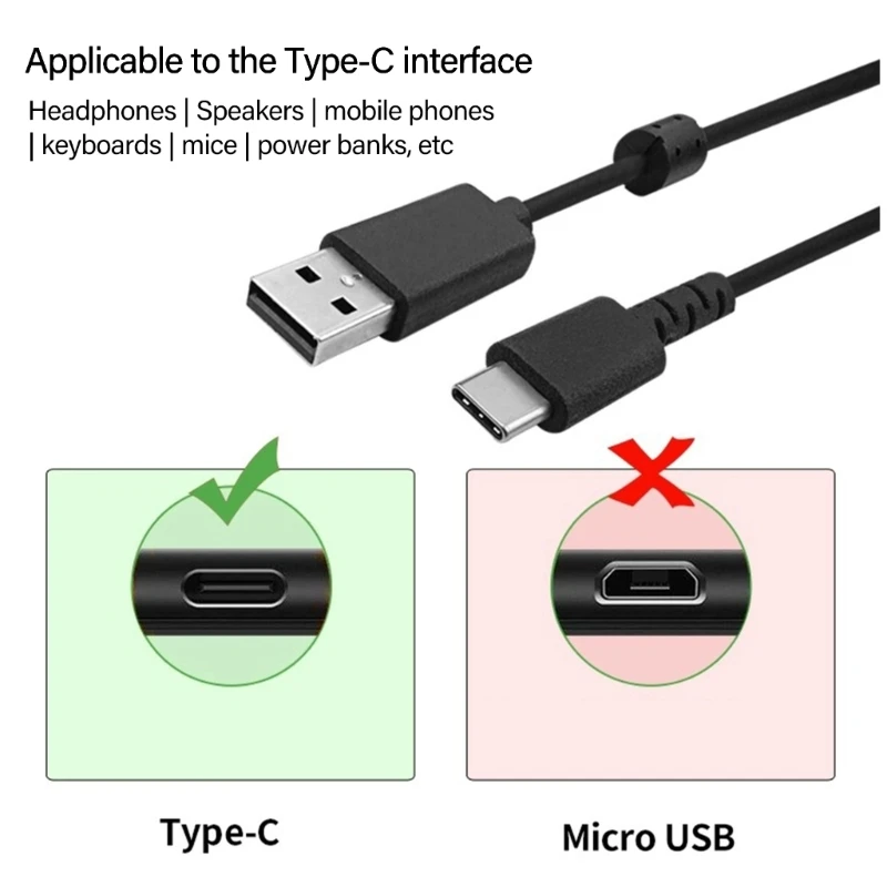 Highly speed USB C Charging Cord Data Cable For Logitech G733 Lightspeed/GPROX Wireless Gaming Headphones and Opticals Mouse
