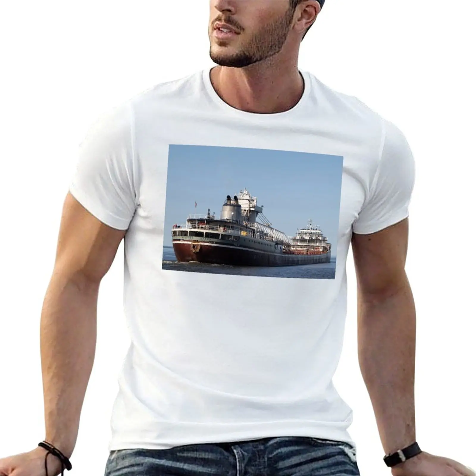 

Wilfred Sykes Lake Freighter T-Shirt t shirts for man slim fit t shirt man cotton T-Shirt