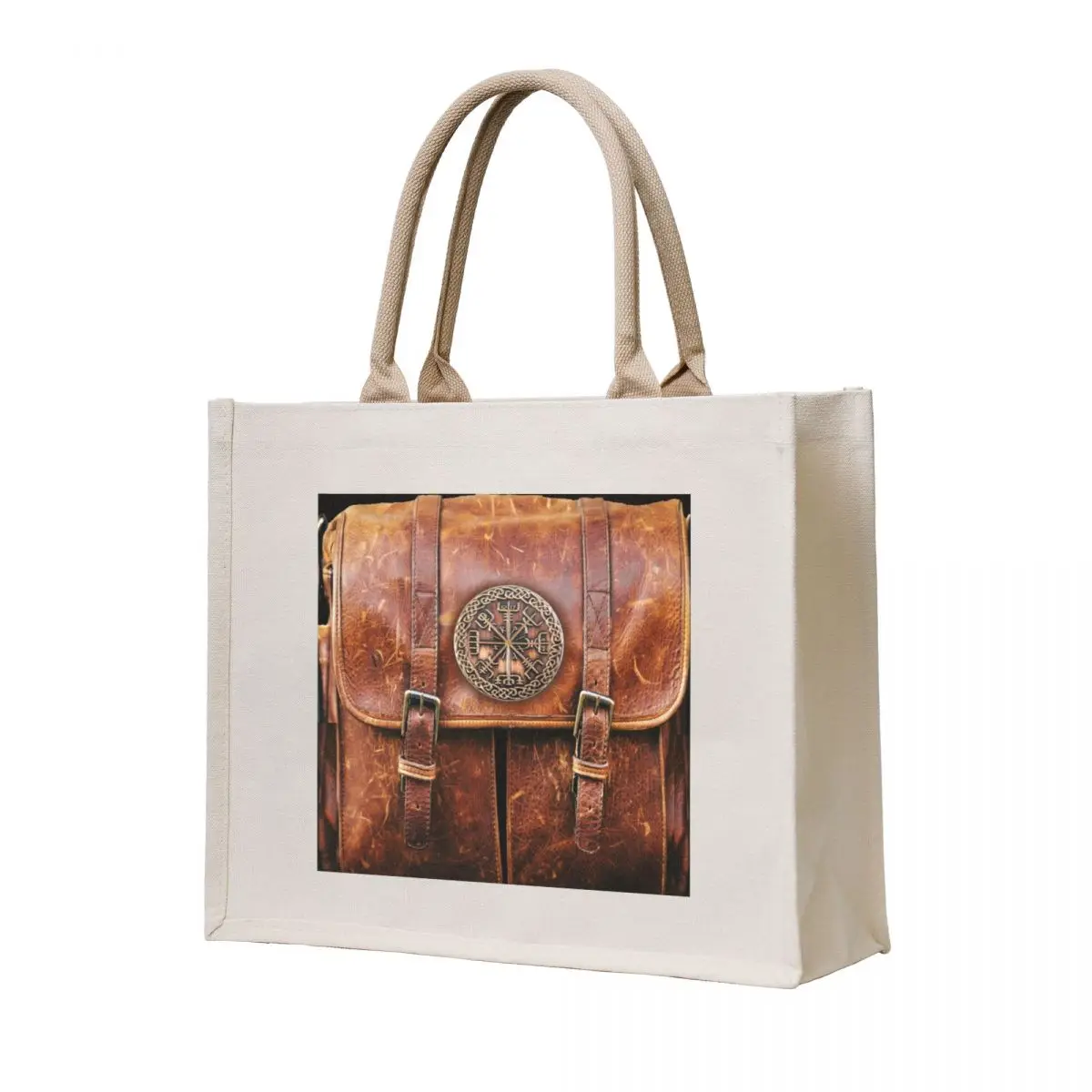

Scuffed leather rustic bag with celtic medallion Tote Bag great bag shopper woman tote men