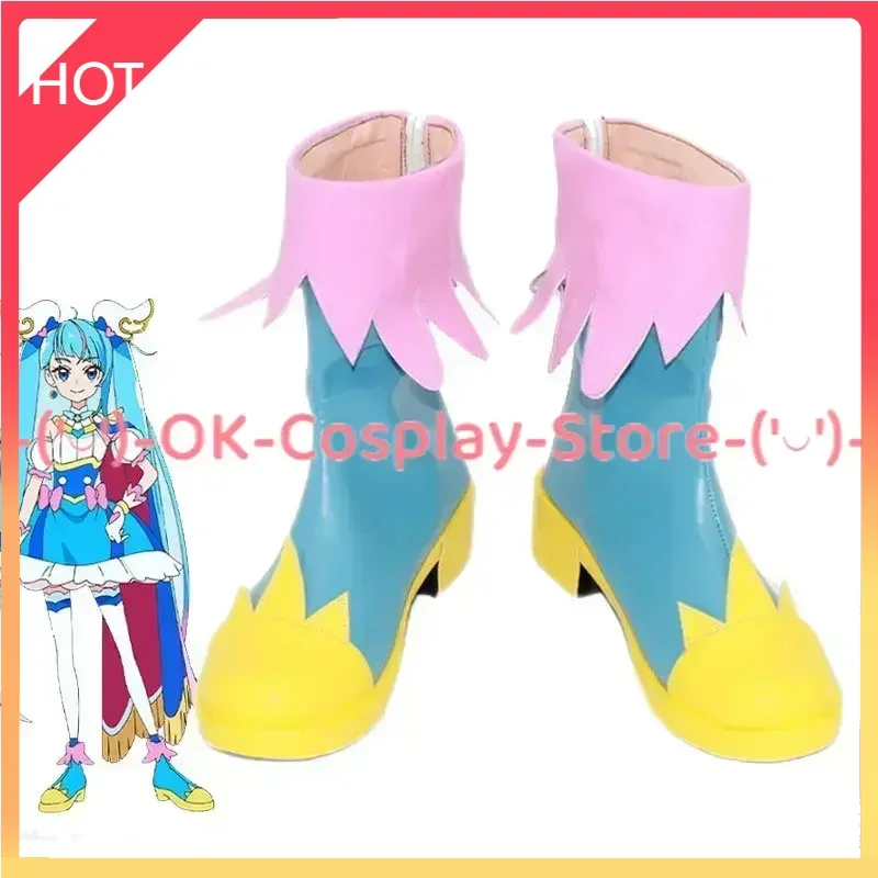 KiraKira Sora Harewataru Cure Sky Cosplay Shoes PU Leather Shoes Cosplay Prop Halloween Carnival Boots Custom Made