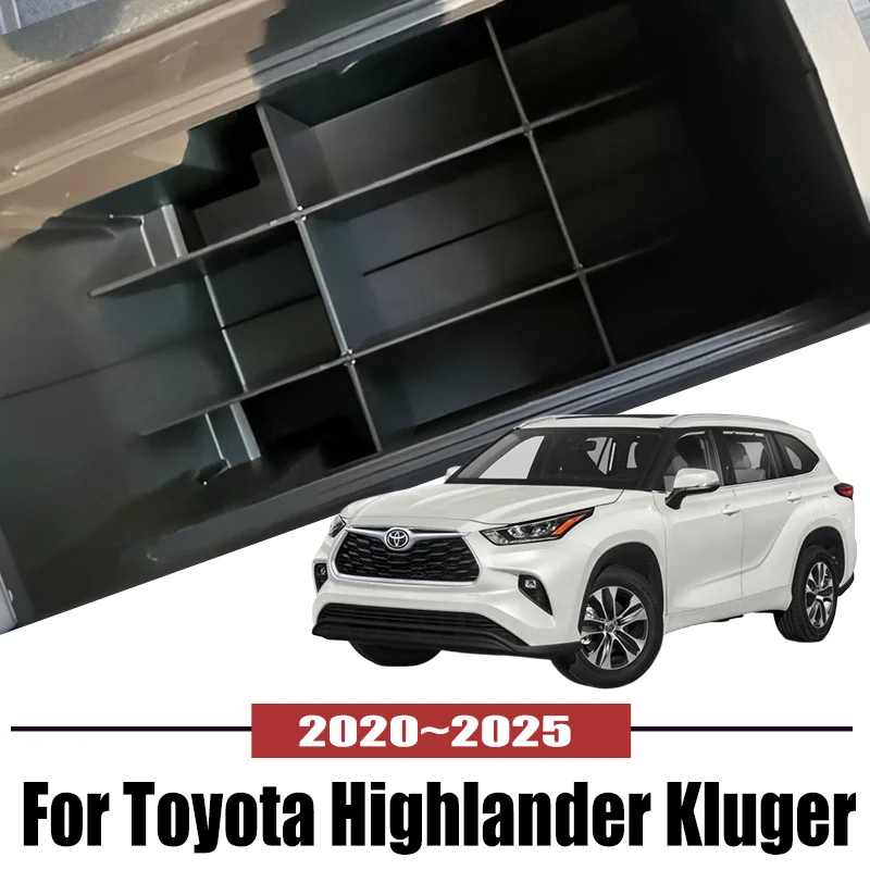 

For Toyota Highlander Kluger 2020~2025 Car Central Armrest Storage Box Holder Console Organizer Auto interior Accessories Tools