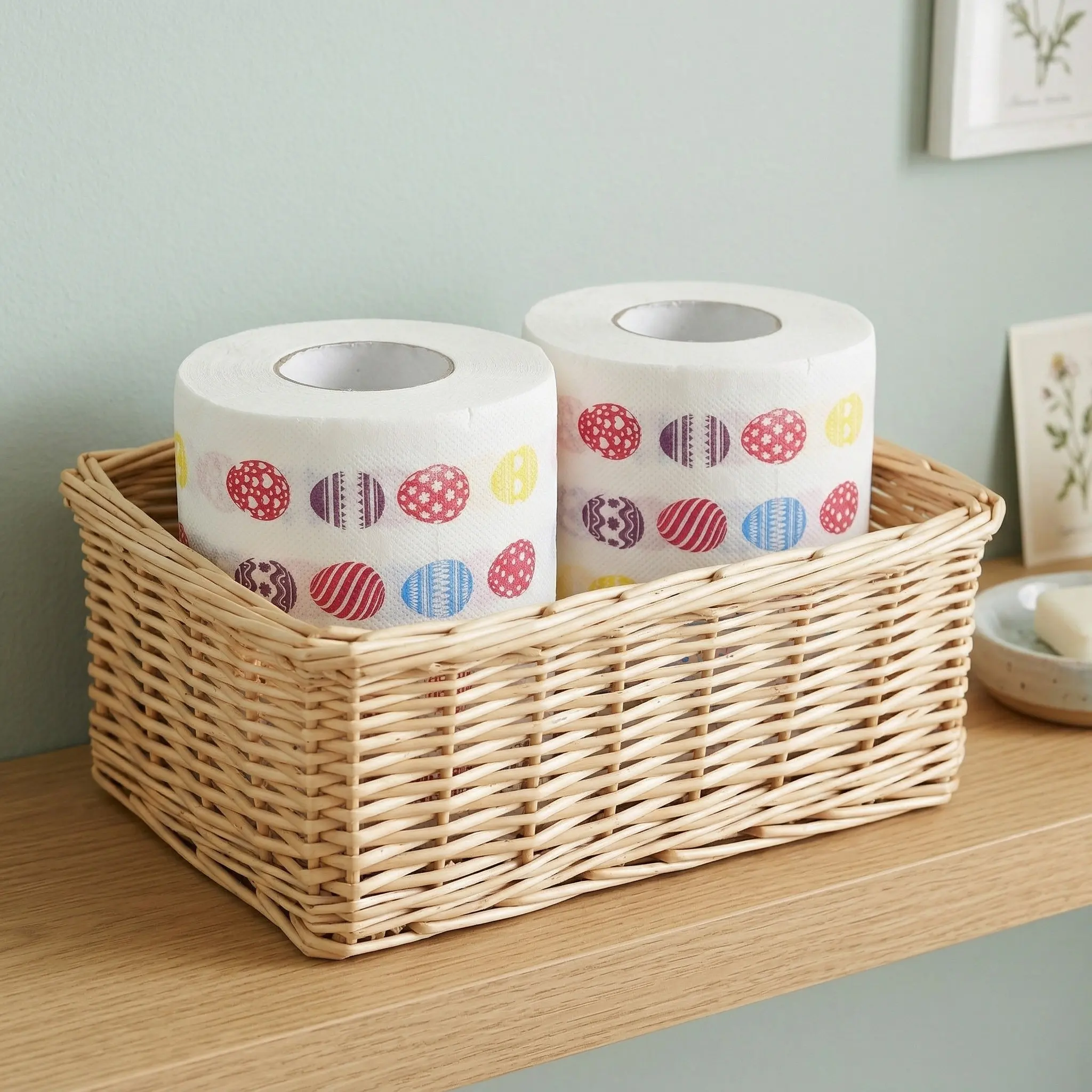 2 Rolls Decorative Easter Printed Toilet Paper Roll Soft Tissue Paper Roll for Bathroom Cleaning Fun Napkin Bathroom Supplies - view 6