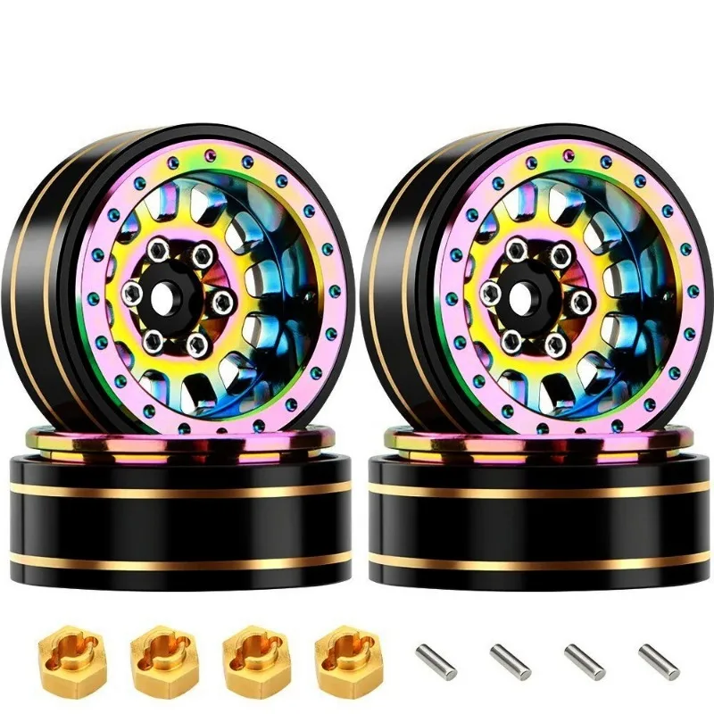 

Colorful Aluminum+brass 1.1" Beadlock Wheel Rims For 1/18 TRX4M 1/24 SCX24 AX24 FMS