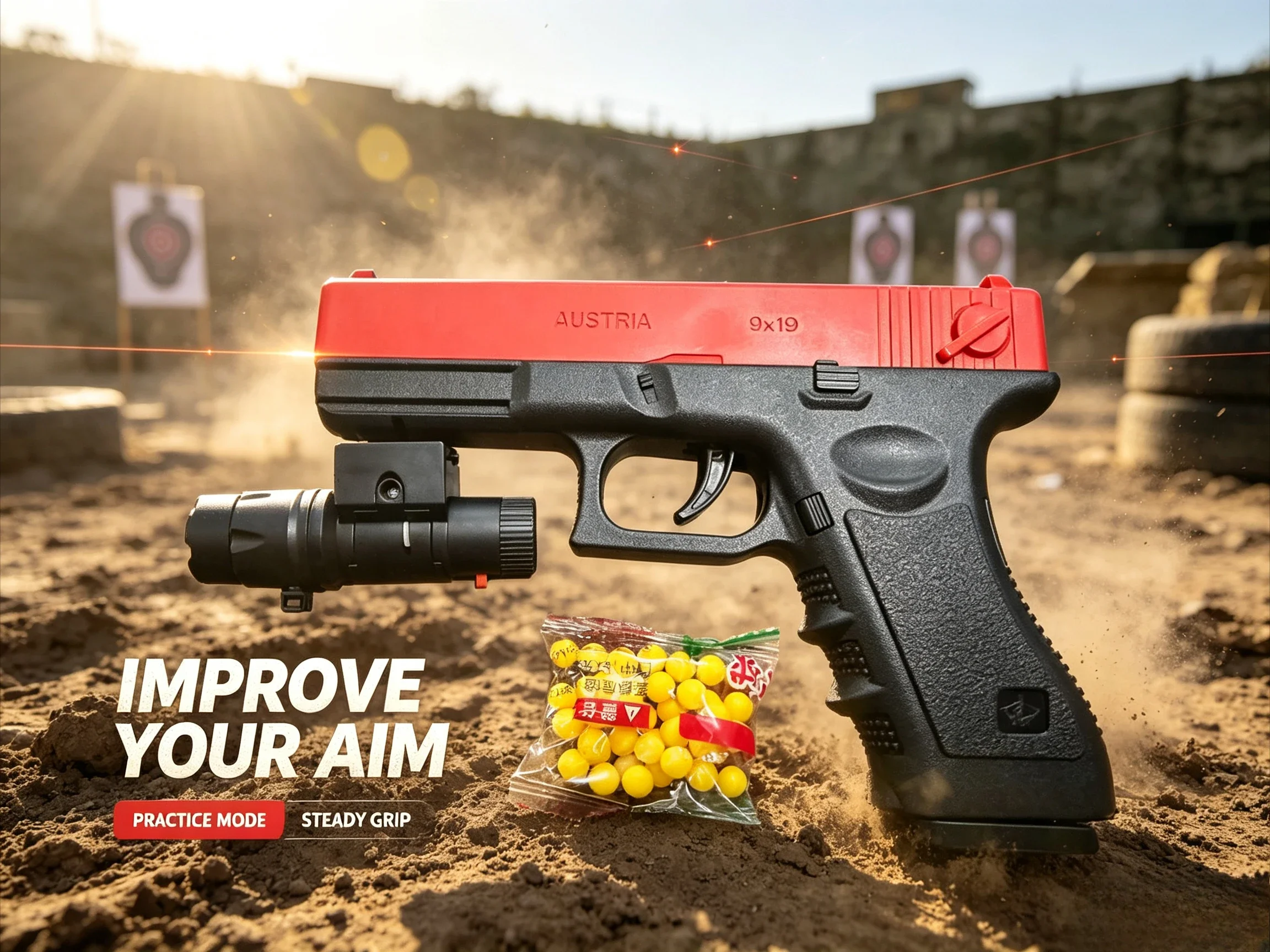 7S-Soft Bullet Toy Pistol Lower Magazine Manual Gun with Laser Airsoft Pistol Outdoor Sports CS for Children Game Gift