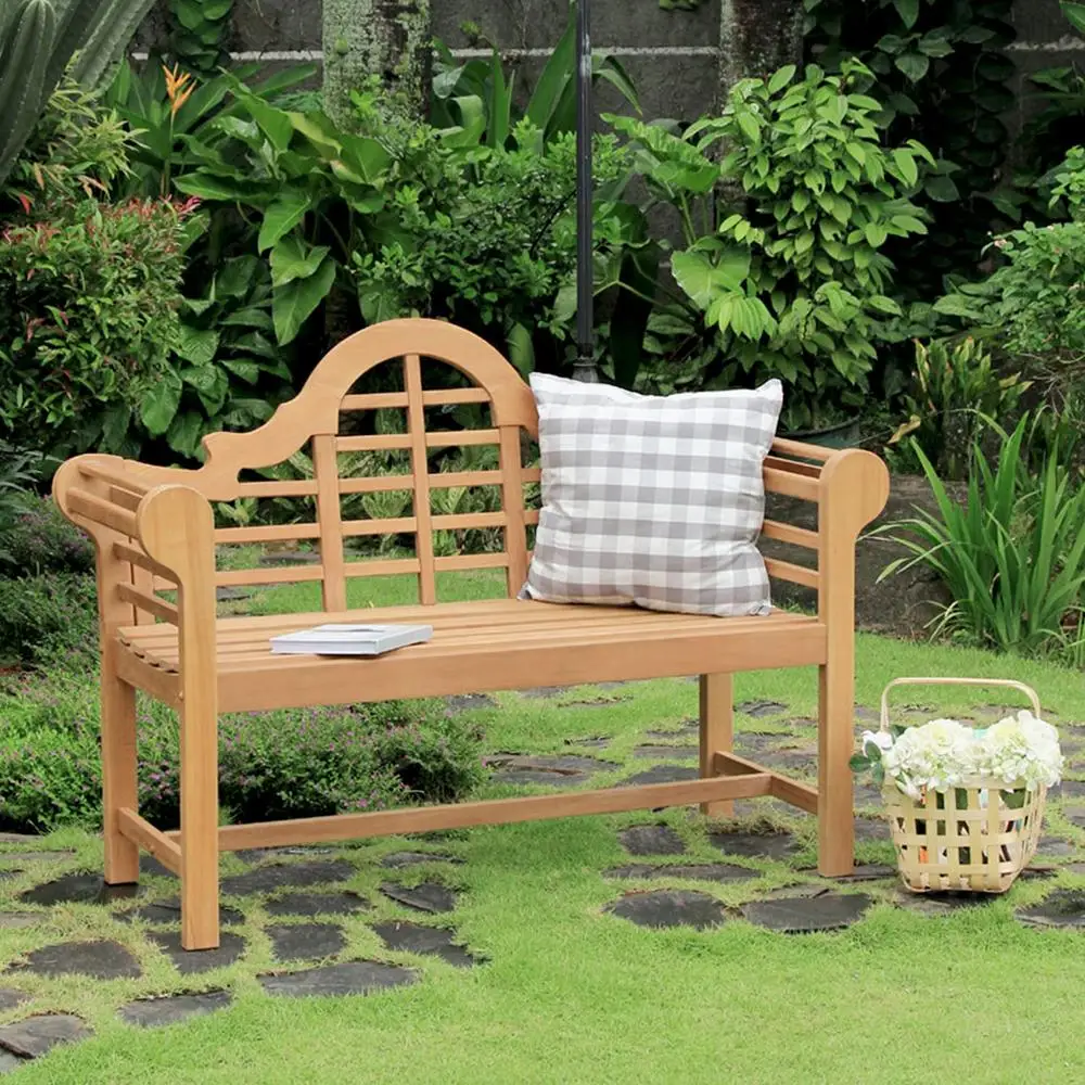 Teak Wood Garden Bench Outdoor Patio Furniture 4-Foot Natural Design