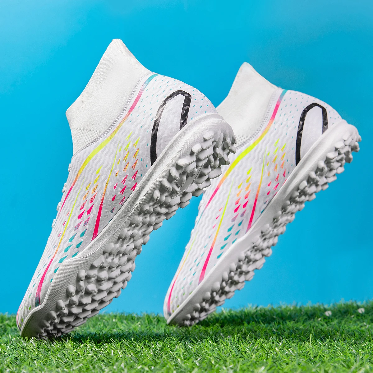 Image of Professionelle Trainings-Fußballschuhe für Herren, Damen und Kinder, PU+Stoff, atmungsaktiv, abriebfeste Gummisohle