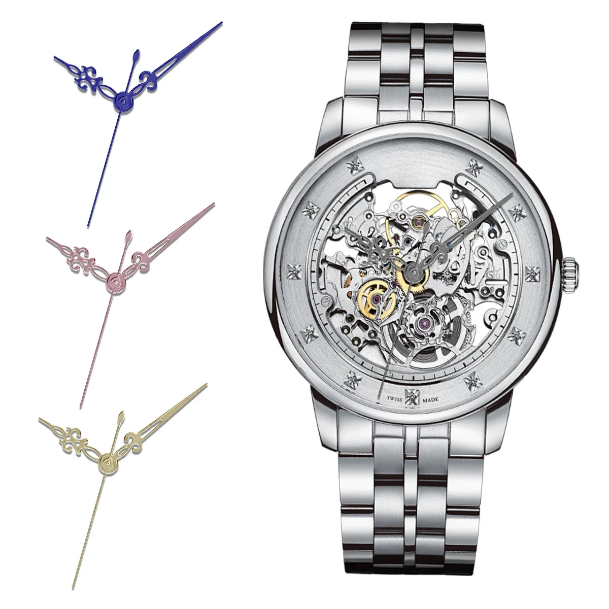 NH35 Hands No Luminous Hands Suitable For NH35 NH36 4R 7S Snowflake Hands Gold Rose Blue Silver Movement Watches Accessories view 4