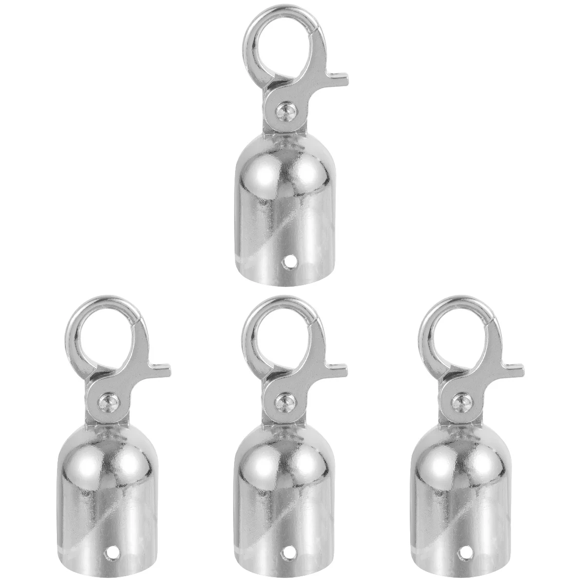 

4 PCS Rope End Stop Stopper Cord Ends Metal Lock Fence Guide Guardrail Cap with Hook Stainless Steel Snap Decking Fittings