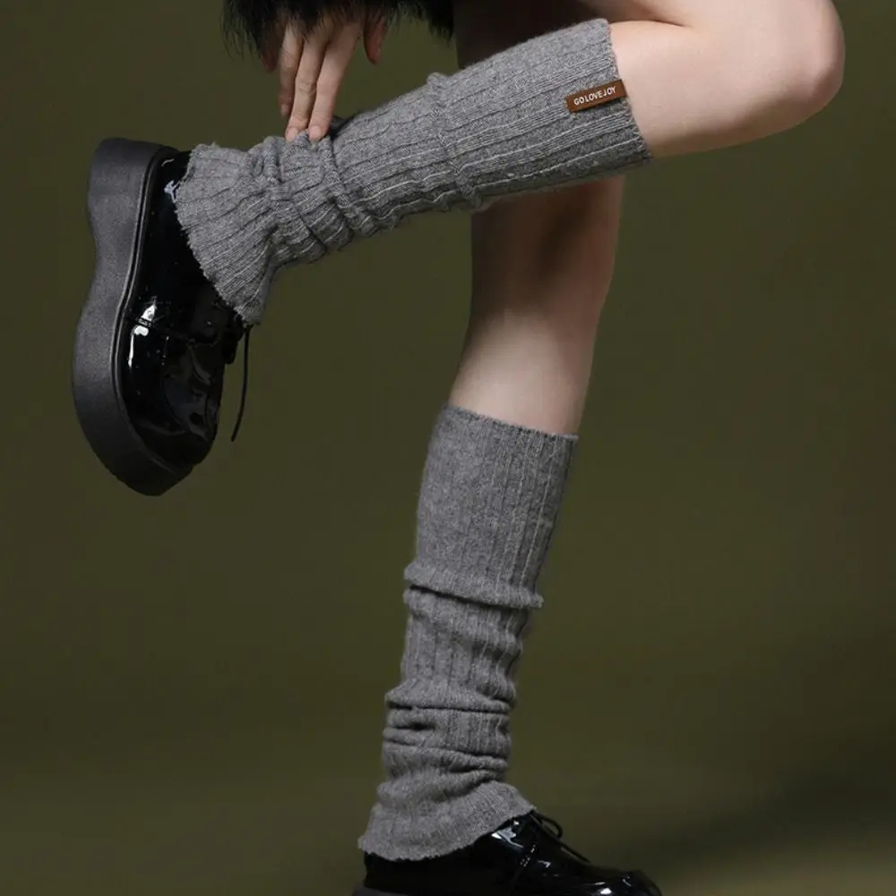 

Harajuku Jk Leg Warmers Kawaii Solid Color Japanese Style Leg Socks Lolitas Balletcore Knitted Leg Cover Stockings