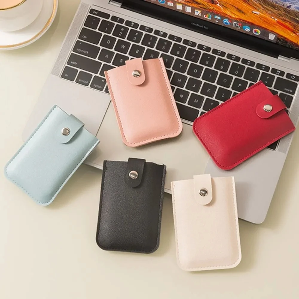 Pull-out Type Mini Card Wallet Fashion PU Leather 5 Card Pockets Thin Purses Laminated Concealed Anti-Theft ID Card Holder Men