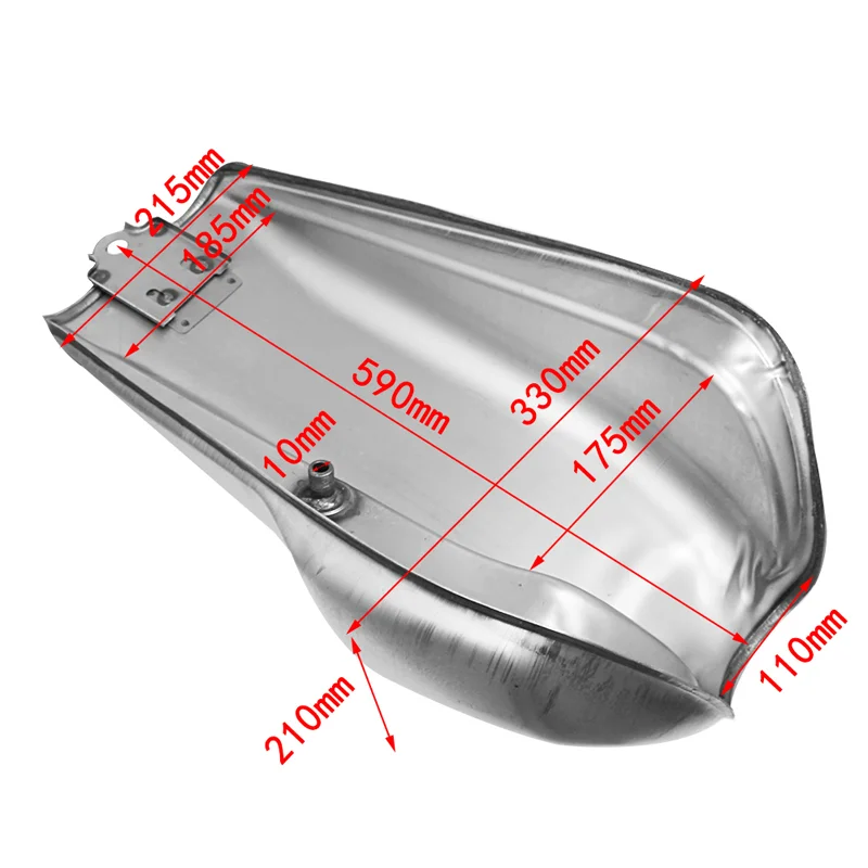 Motorcycle Spare Parts Accessories 17-18L Cafe Racer Gasoline Raw Metal Tank For Honda GB250 Unpainted Vintage Retro Oil Box